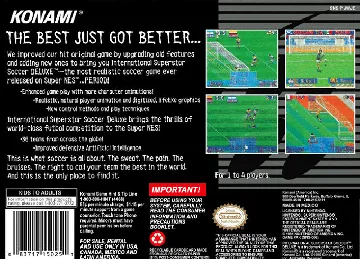 International Superstar Soccer Deluxe (USA) box cover back